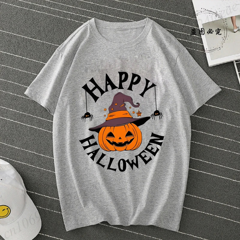 Happy Halloween Pumpkin Graphic Tee for Women